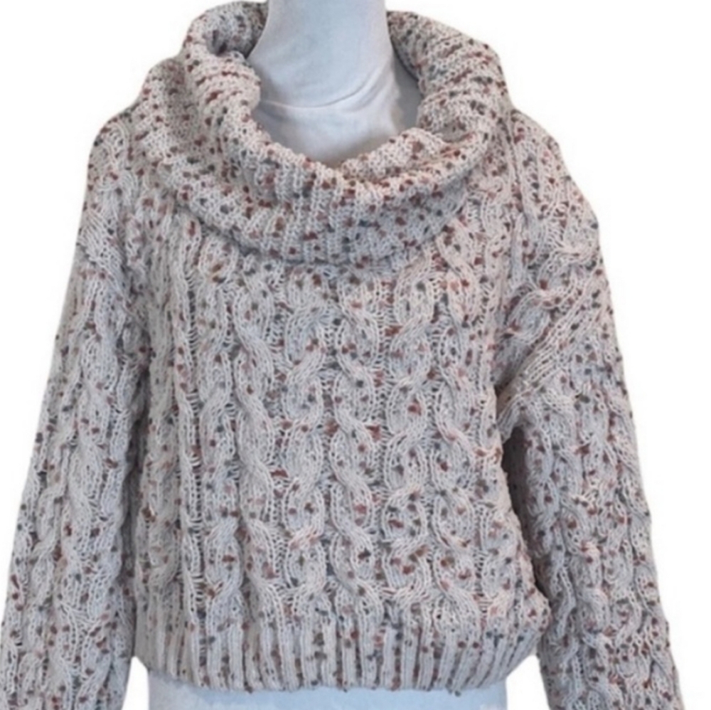 Moon & Madison Cream Cowl Neck Sweater